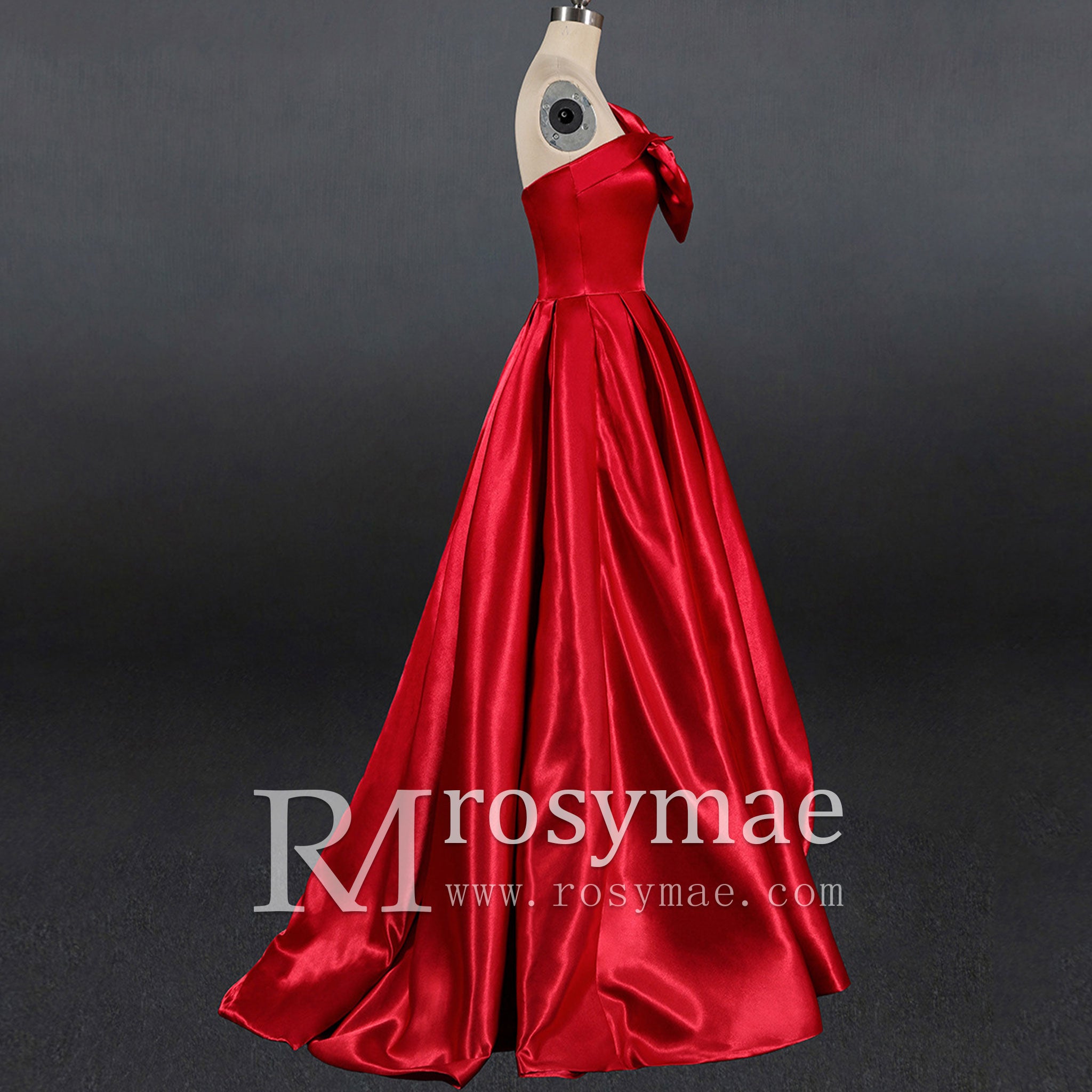 Simple A-Line Red Bridal Gown Autumn Wedding Dress Champagne / 10 Simple A-Line Red Bridal Gown Autumn Wedding Dress Champagne / 10