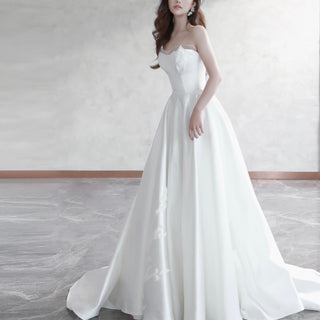 Boat Neck A-line Bridal Wedding Dress with Detachable Cap