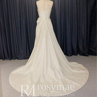 A-line Wedding Dress with Sweetheart Neckline and Detachable Sleeves - Rosymae