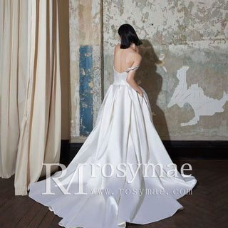 asymmetrical-satin-bridal-dress