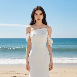 Asymmetrical Wedding Dresses for Fashion Bride with Mermaid Skirt - Rosymae