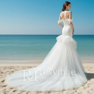 Asymmetrical Wedding Dresses for Fashion Bride with Mermaid Skirt - Rosymae