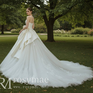 Ball Gown Wedding Dress with Ruffle Skirt for Bride - Rosymae