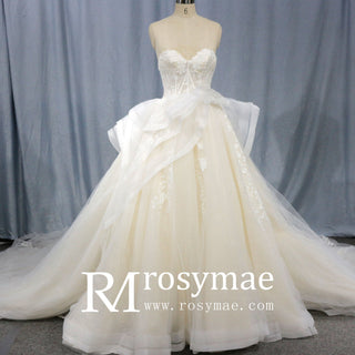 Beautiful Ruffle Skirt Bride Dress Sweetheart Wedding Dress - Rosymae