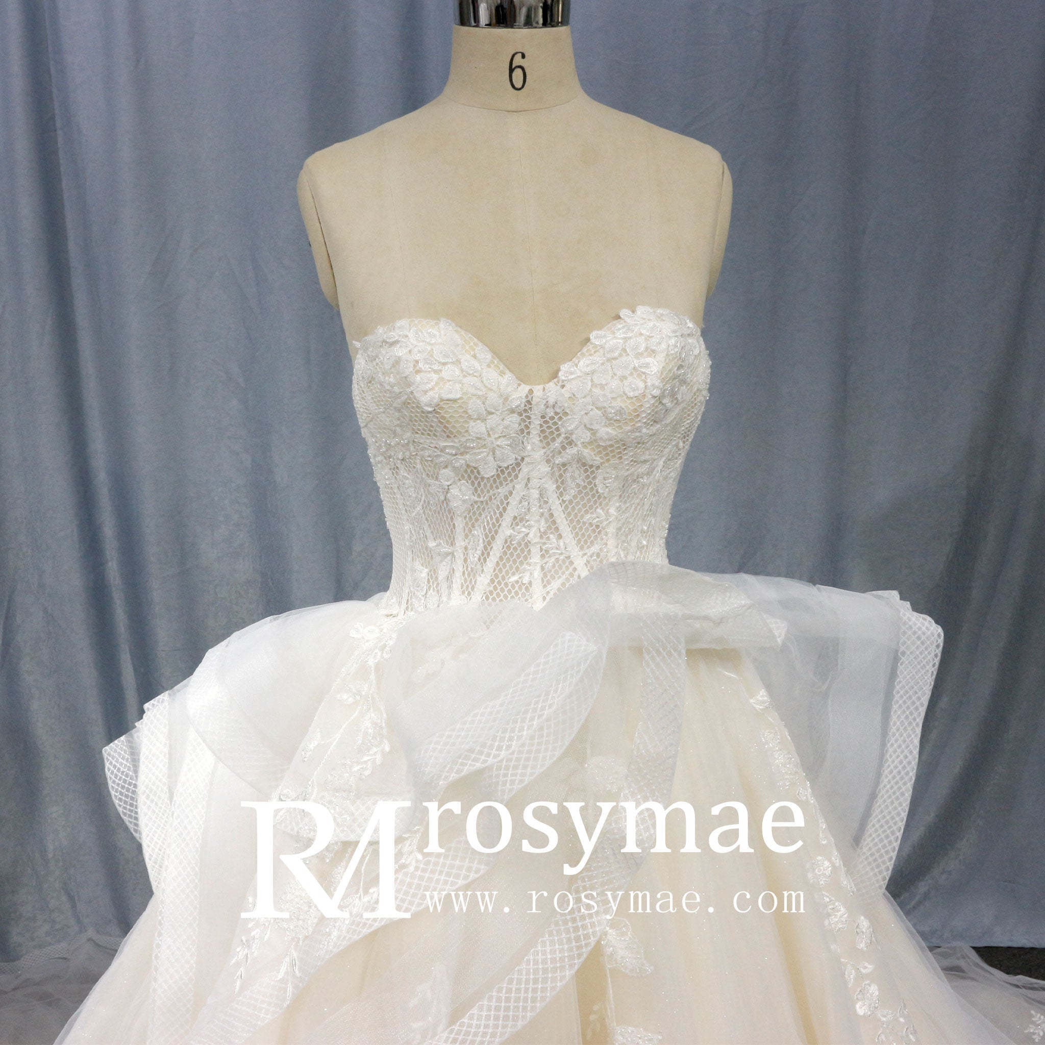 Beautiful Ruffle Skirt Bride Dress Sweetheart Wedding Dress - Rosymae
