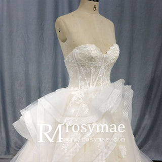 Beautiful Ruffle Skirt Bride Dress Sweetheart Wedding Dress - Rosymae