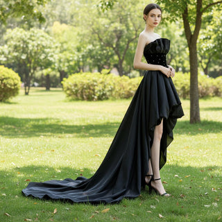 Black High Low Dresses for Women Wedding Guest Party Gowns - Rosymae