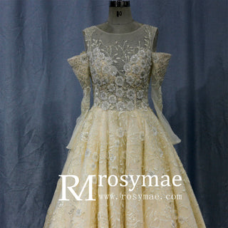 Blue Yellow Purple A Line Wedding Dresses and Bridal Gowns - Rosymae