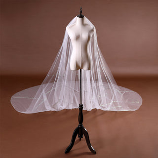 Beaded Crystals Long Wedding Dresses Head Veil