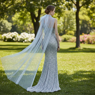 Charming One Shoulder Sequin Evening Dress Party Gown Mermaid - Rosymae