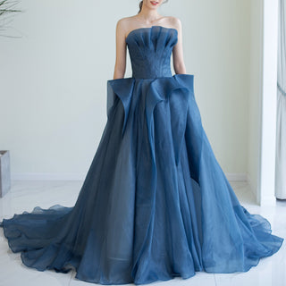 Strapless Ruffle Formal Dresses Prom Party Gowns for Women