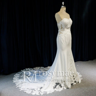 Classic Strapless Mermaid Wedding Dress with Sweetheart Necklines - Rosymae