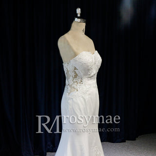 Classic Strapless Mermaid Wedding Dress with Sweetheart Necklines - Rosymae