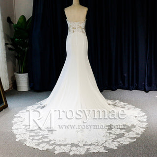 Classic Strapless Mermaid Wedding Dress with Sweetheart Necklines - Rosymae