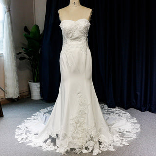 Classic Strapless Mermaid Wedding Dress with Sweetheart Necklines - Rosymae