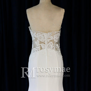 Classic Strapless Mermaid Wedding Dress with Sweetheart Necklines - Rosymae
