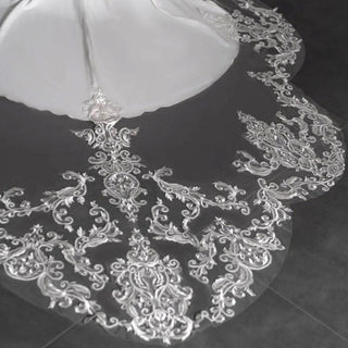 Classic Three Quarter Sleeve Satin Lace Mermaid Bridal Wedding Dress - Rosymae