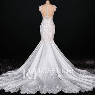 Convertible Mermaid Wedding Gown with Detachable Skirt - Rosymae
