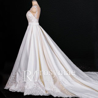 Convertible Mermaid Wedding Gown with Detachable Skirt - Rosymae