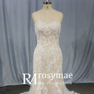 Curvy Mermaid Wedding Dress Gown with Super Flattering Lace - Rosymae