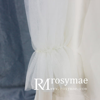 Elegant Deep V-Neck Wedding Dresses with Sheer Sleeves - Rosymae