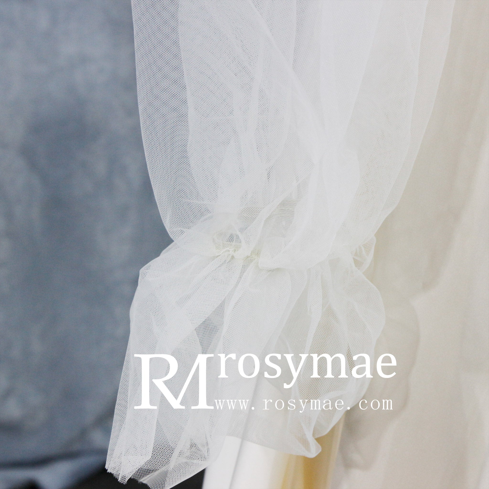 Elegant Deep V-Neck Wedding Dresses with Sheer Sleeves - Rosymae