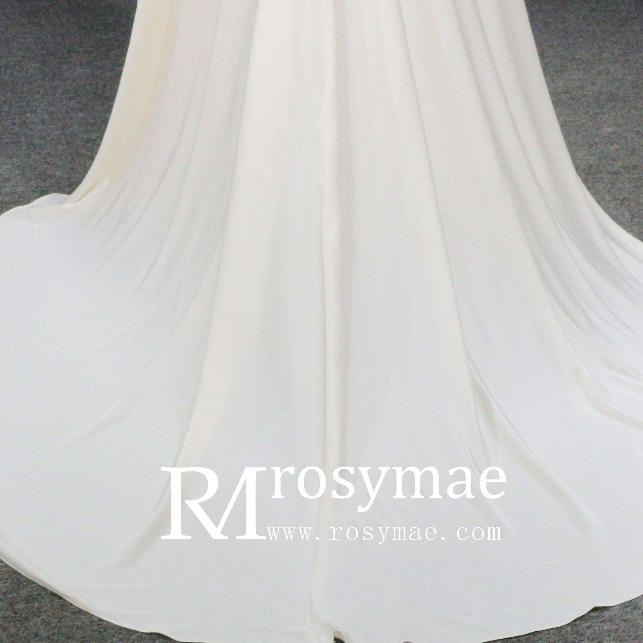 Elegant Deep V-Neck Wedding Dresses with Sheer Sleeves - Rosymae