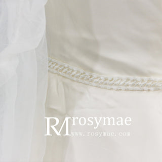Elegant Deep V-Neck Wedding Dresses with Sheer Sleeves - Rosymae