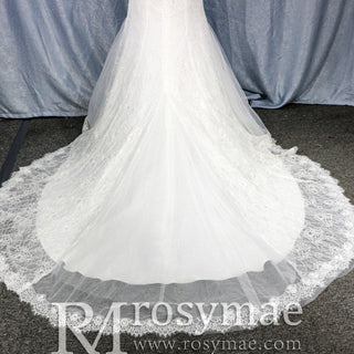 Elegant Lace Mermaid Wedding Dress with Off The Shoulder - Rosymae