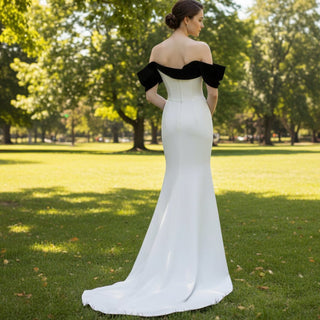 Elegant Sheath & Form Fitting Wedding Dresses with Front Leg Slit - Rosymae