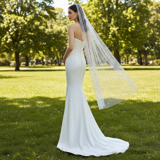 Elegant Simple Spaghetti Straps Mermaid Bridal Wedding Dress - Rosymae