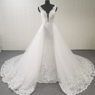 Elegant Tank Sleeve Ballgown Mermaid Convertible Wedding Dress - Rosymae