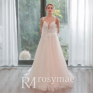 Fabulous Feather A Line Wedding Dresses for the Couture Bride - Rosymae