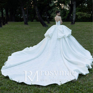 Gorgeous Ball Gown Straight Neck Wedding Dresses for Women