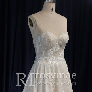 Gorgeous Glitter Tulle A Line Wedding Dresses & Bridal Gowns - Rosymae