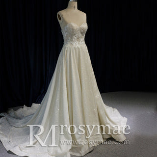 Gorgeous Glitter Tulle A Line Wedding Dresses & Bridal Gowns - Rosymae