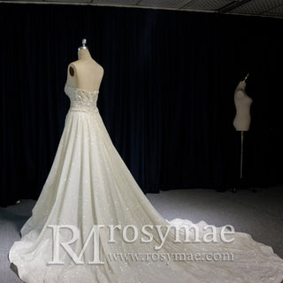 Gorgeous Glitter Tulle A Line Wedding Dresses & Bridal Gowns - Rosymae