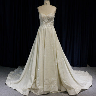 Gorgeous Glitter Tulle A Line Wedding Dresses & Bridal Gowns - Rosymae