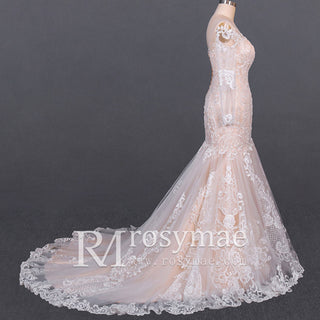 Gorgeous Lace Mermaid Long Sleeves Wedding Dresses - Rosymae