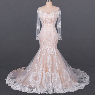 Gorgeous Lace Mermaid Long Sleeves Wedding Dresses - Rosymae