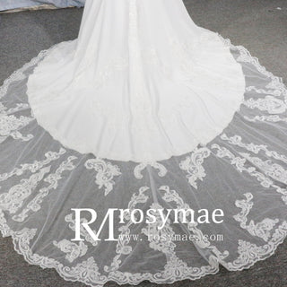 Gorgeous Long-Sleeved Fit and Flare Wedding Dress - Rosymae