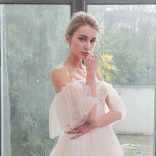 Gorgeous Off-The-Shoulder Sweetheart A Line Wedding Dresses - Rosymae