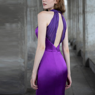Purple Halter Dresses & Evening Prom Party Gowns for Women