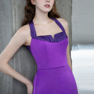 Purple Halter Dresses & Evening Prom Party Gowns for Women