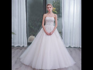 Romantic Strapless Ballgown Wedding Dress Chic and Stunning