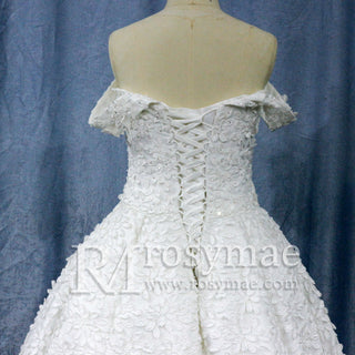 Illusion Lace off-the-shoulder Bridal Wedding Dress - Rosymae