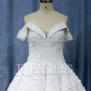 Illusion Lace off-the-shoulder Bridal Wedding Dress - Rosymae
