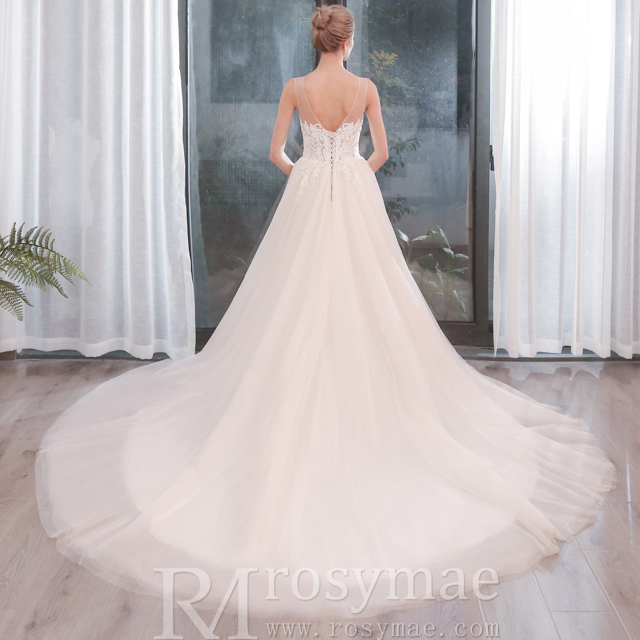 Heavy Beading A Line Wedding Dress With Illusion Sweetheart Rosymae Heavy Beading A Line Wedding Dress With Illusion Sweetheart Rosymae