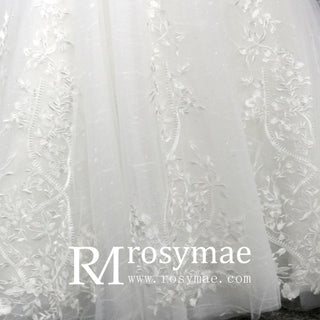Keyhole Back Trumpet O-neck Wedding Dress With Long Sleeves - Rosymae