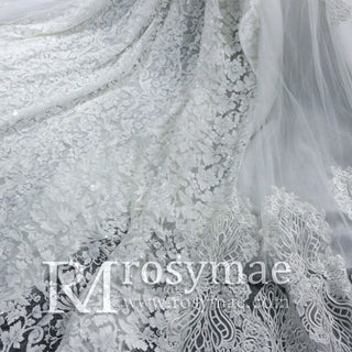 Lace Long Sleeves High Neck Ball Gown Wedding Dress - Rosymae